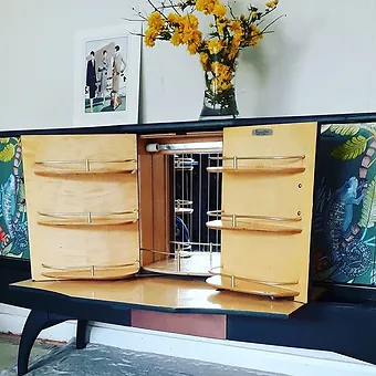 Commission- 1950's Vintage Cocktail Cabinet (1)