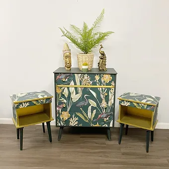 Mid century modern retro chest of drawers and bedside cabinets (5)